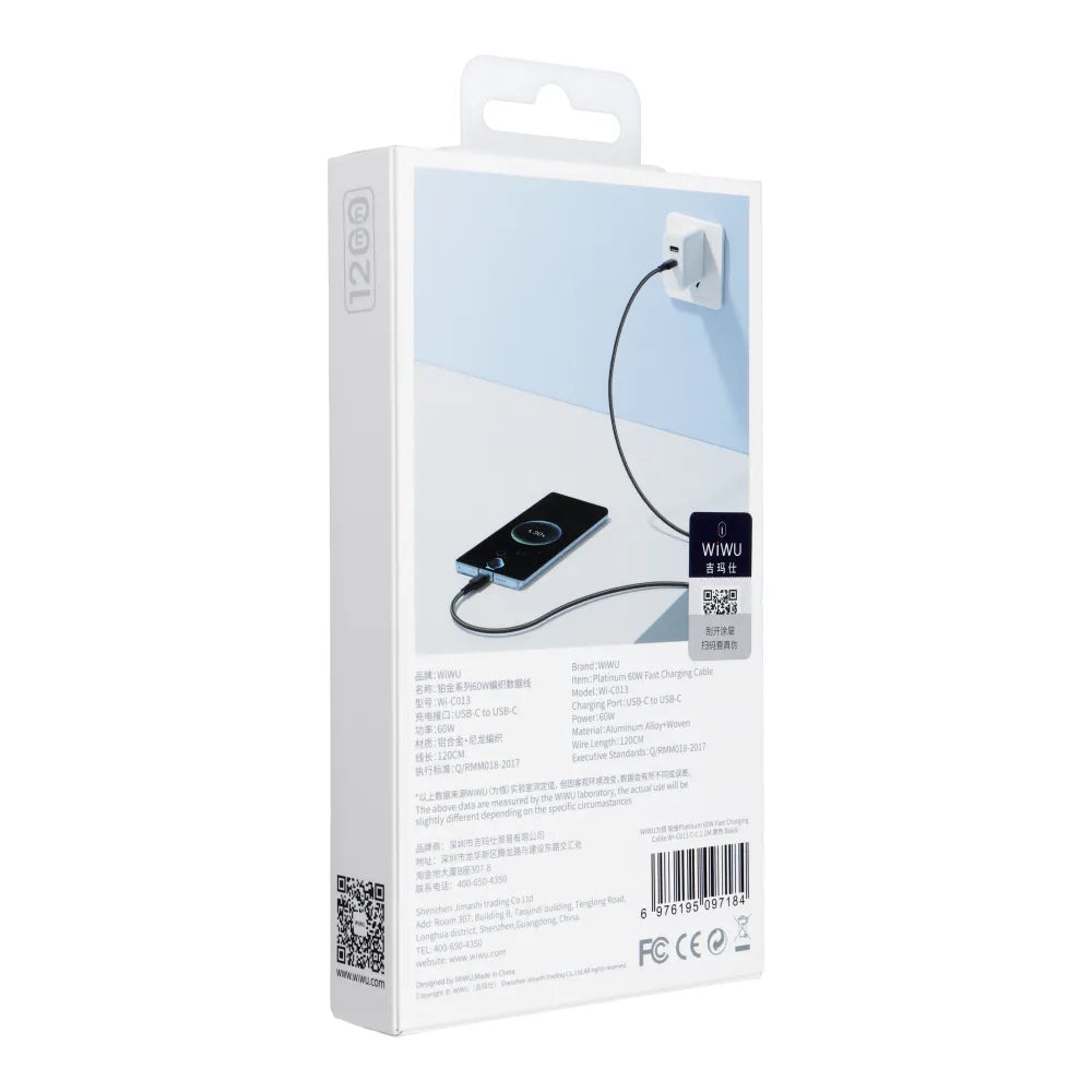 Platinum Series USB-C auf USB-C Kabel – 60 W Fast Charging, 1,2 m - MIZO.at