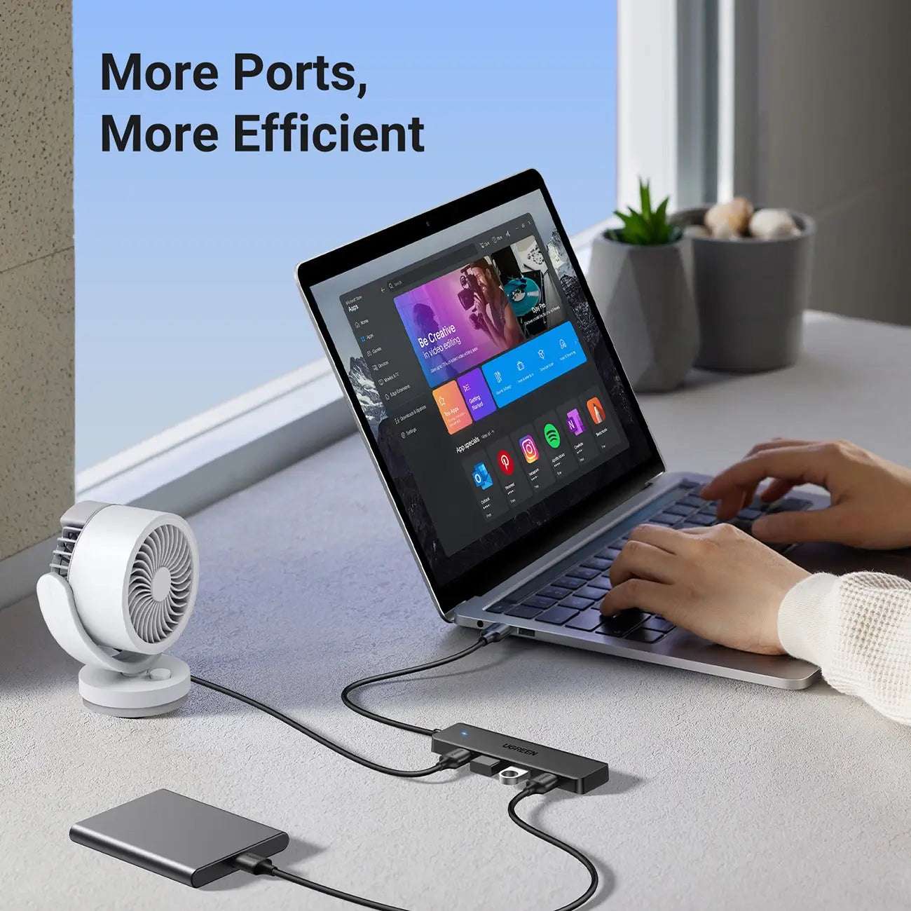 UGREEN CM219 USB-A 3.0 Hub – 4-Port High-Speed Erweiterung - MIZO.at
