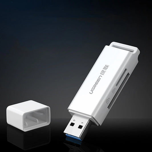 USB 3.0 Card Reader | Portable TF/SD Memory Card Adapter White - MIZO.at