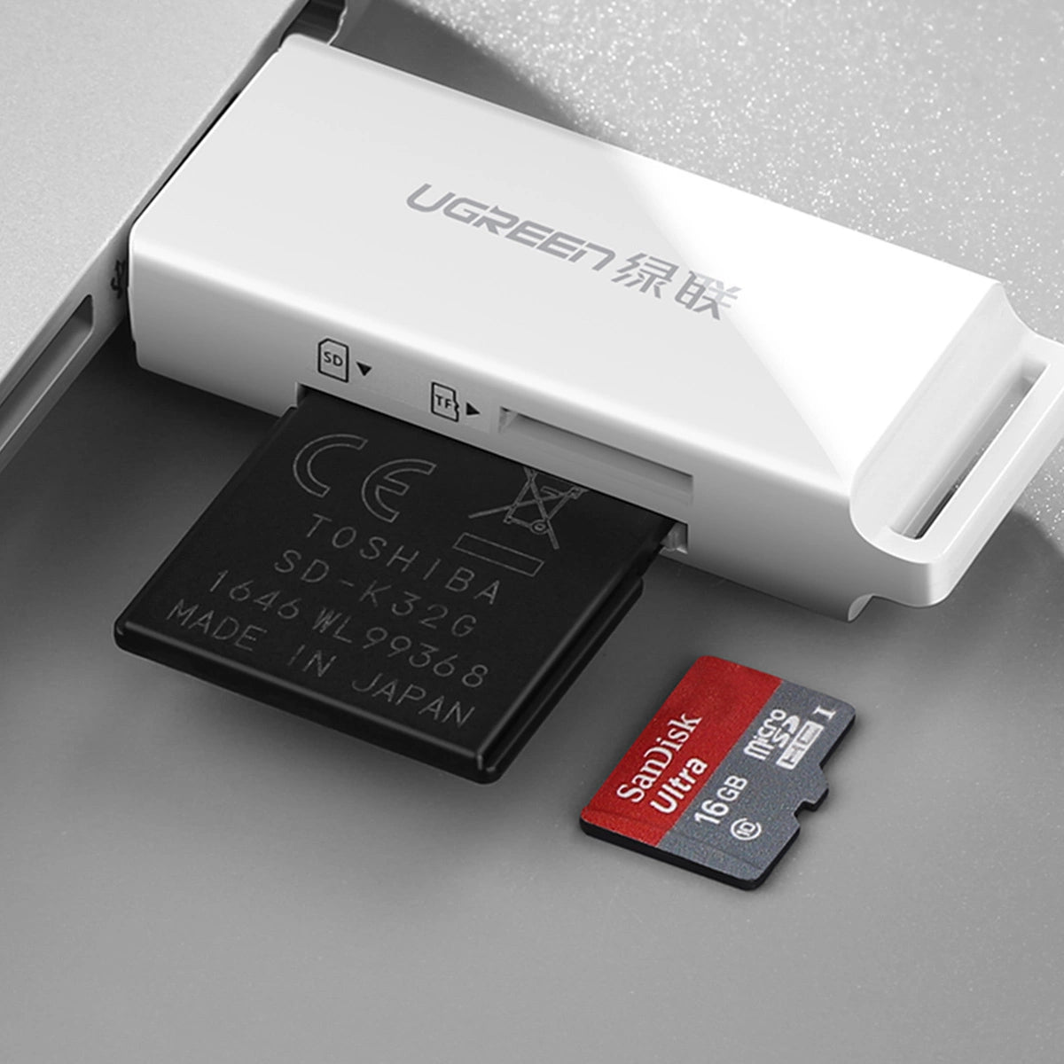 USB 3.0 Kartenleser – Tragbar TF SD Speicherkarten Adapter Weiß - MIZO.at
