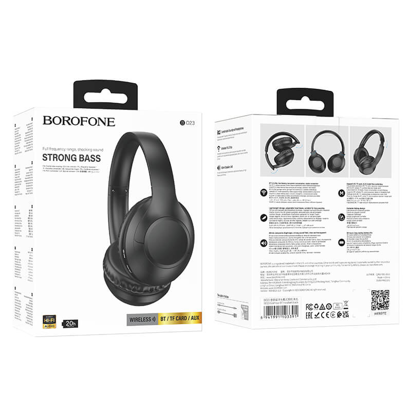Glamor Bluetooth On-Ear Kopfhörer BO23 | Schwarz, 20h Akku, BT 5.3 - MIZO.at