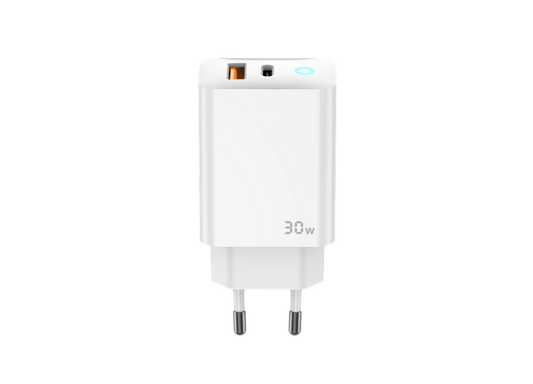 30W GaN PD Wall Charger | Dual USB Ports | JELLICO EU13 (White) - MIZO.at