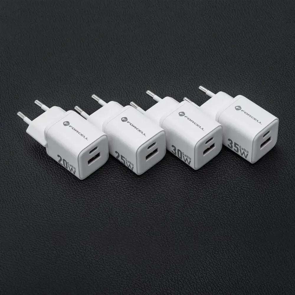 FORCELL Mini GaN III VT-25B – 25W Ladegerät mit USB-C PD & USB-A QC4.0, Weiß - MIZO.at
