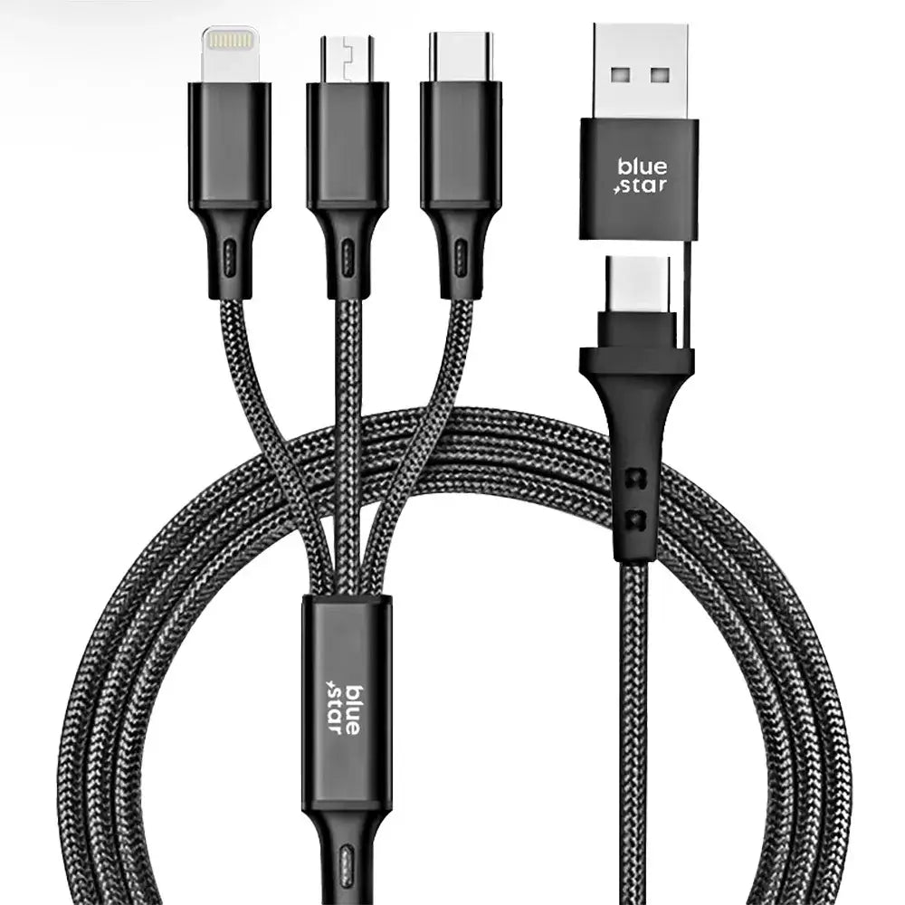 BLUE STAR 4in1 Ladekabel USB-C/A zu Micro/Lightning/C - 1.2m - MIZO.at