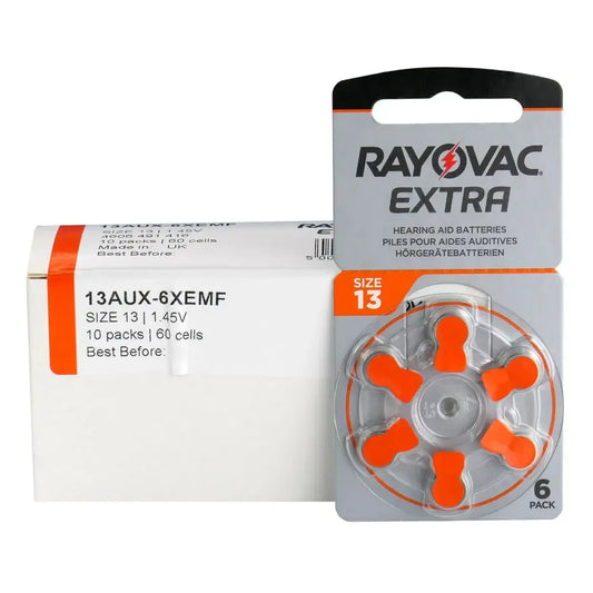 Rayovac Extra 13 Hörgerätebatterien – 6er Pack Extra Laufzeit - MIZO.at