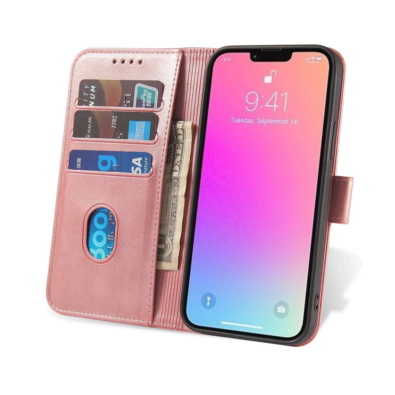 iPhone 15 Pro Max Magnet Flip Case Rosa - MIZO.at