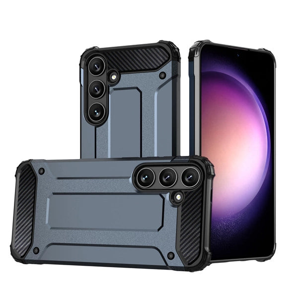 Samsung S24 Hybrid Armor Case – Schwarz Dual-Layer Schutz Militär - MIZO.at