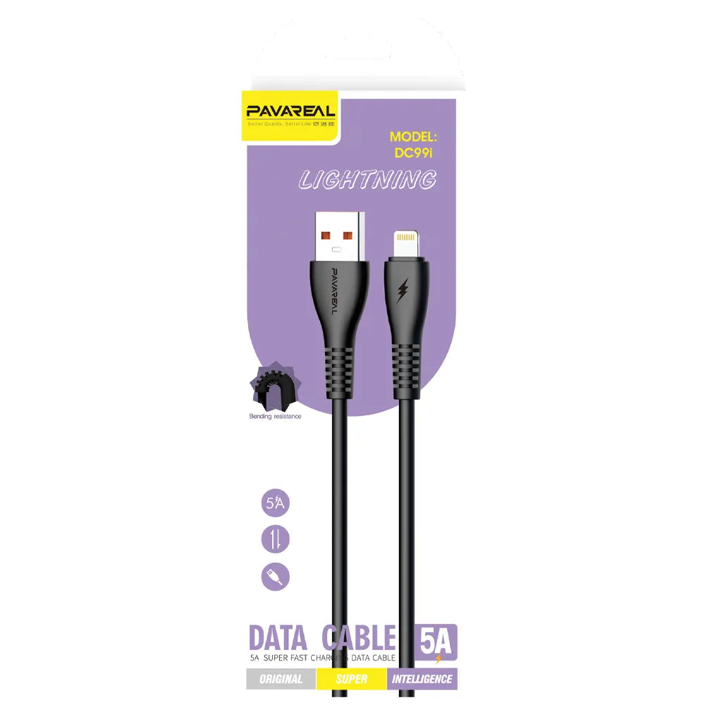Pavareal USB zu Lightning Kabel – Schwarz Schnellladung Datensync - MIZO.at