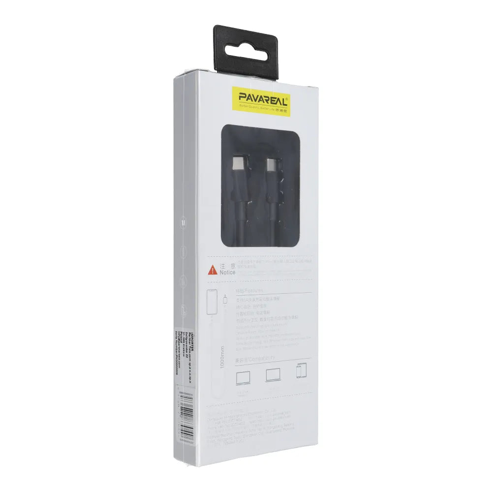 Pavareal Type-C zu Type-C Kabel – Schwarz Schnellladung Datensync - MIZO.at