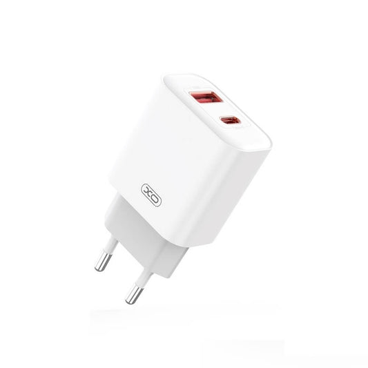 XO CE12 Dual Port Wall Charger 20W PD + QC 3.0 – White - MIZO.at
