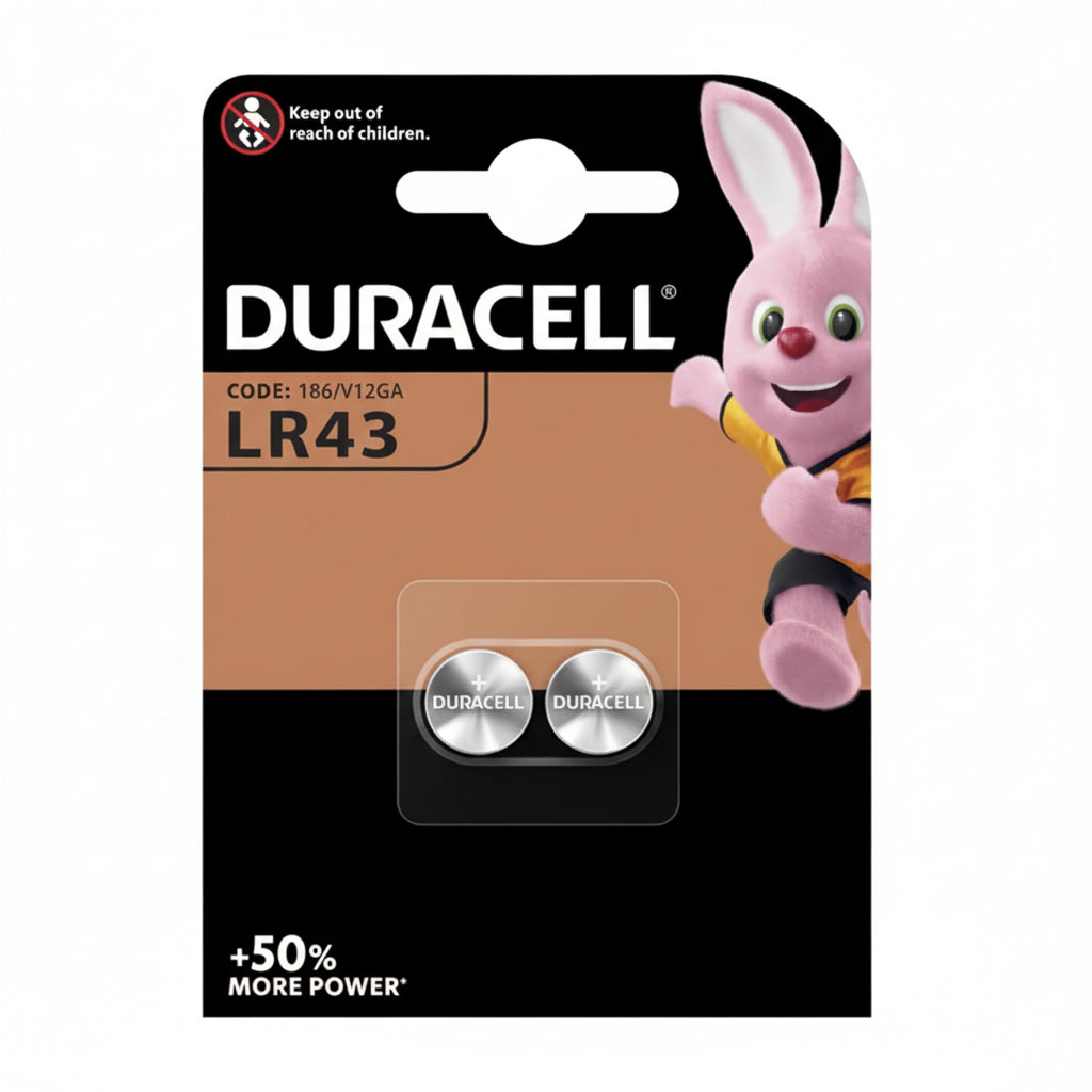 2er Pack Duracell LR43 / G12 Alkaline Knopfzellen 1,5 V - MIZO.at