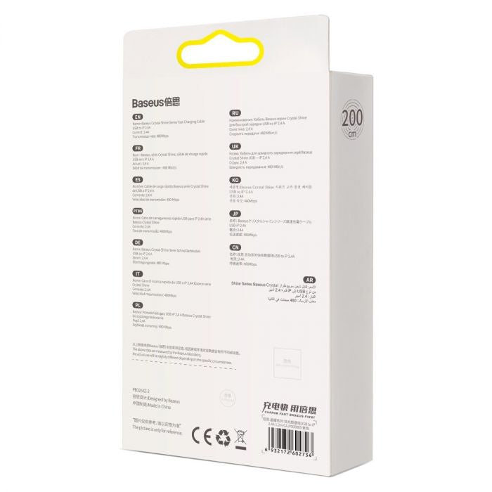 Lightning Crystal Shine Schnellladekabel, 2,4A Lila – Eleganter Glanz Design - MIZO.at
