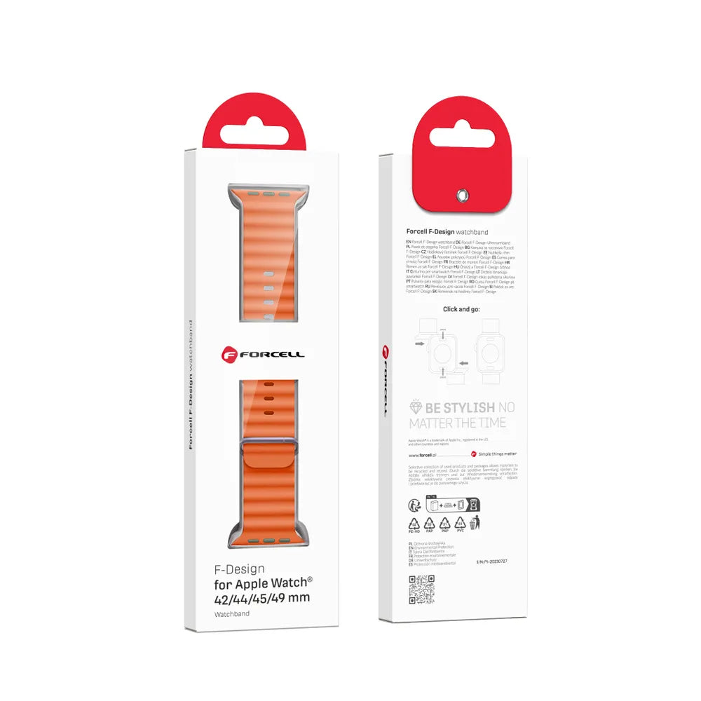 Forcell Strap für Apple Watch 42/49mm – Orange Sportlich Komfortabel - MIZO.at