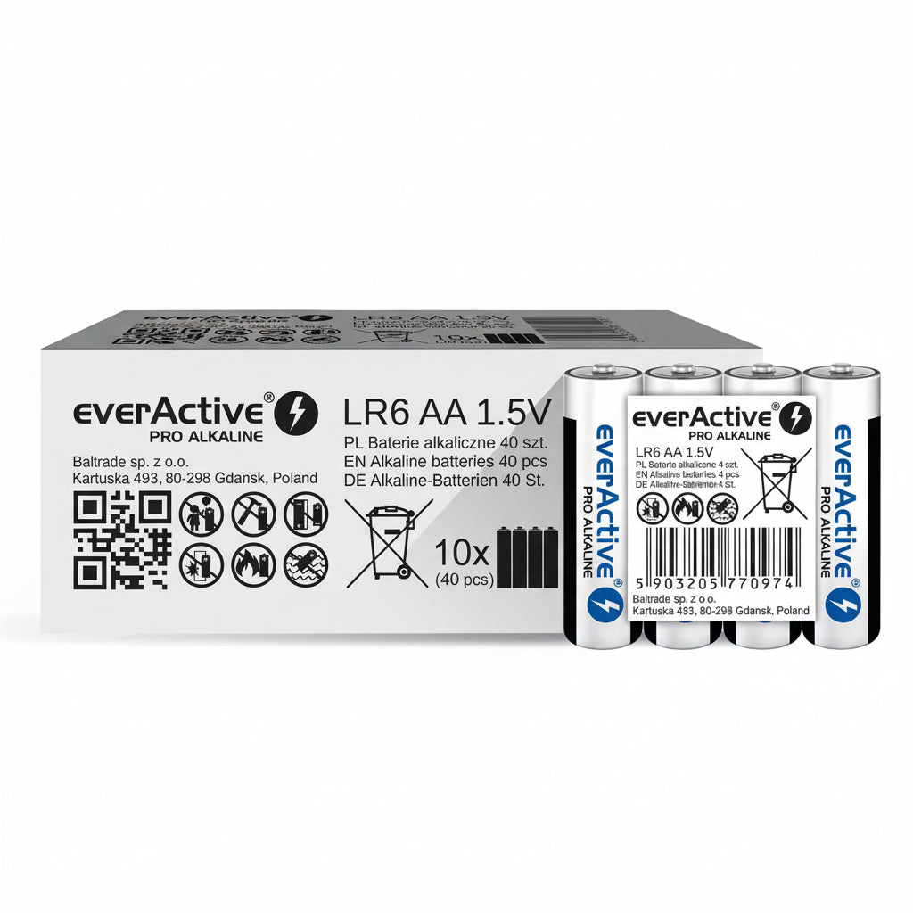4er Pack everActive Pro AA LR6 Alkaline Batterien 1,5V - MIZO.at