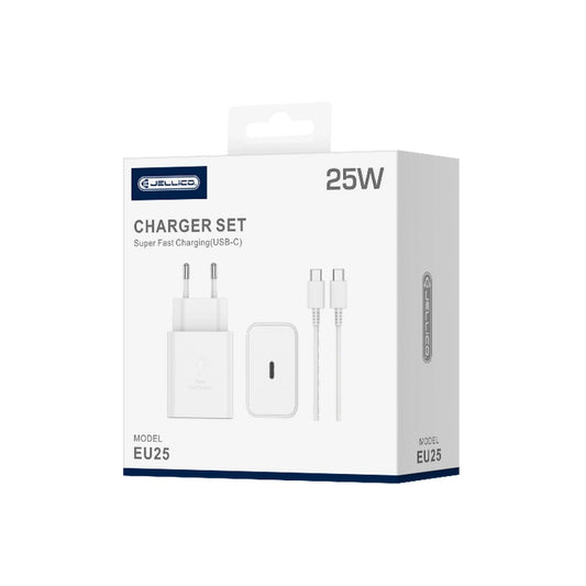 JELLICO EU25 Wall Charger 25W PD + USB-C Cable White - MIZO.at