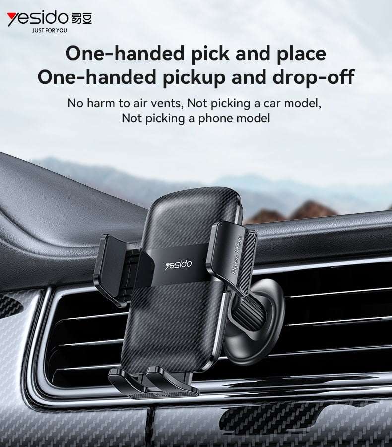 YESIDO C251: Universal Auto Handyhalterung Lüftung, 360° Schwarz - MIZO.at