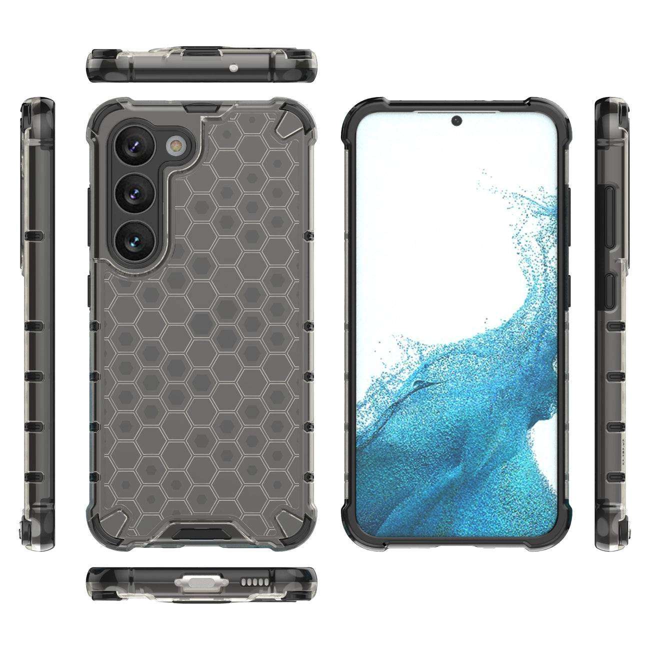 Galaxy S23 Honeycomb Hybrid Cover – Schwarz, Stoßfest & Stylisch - MIZO.at