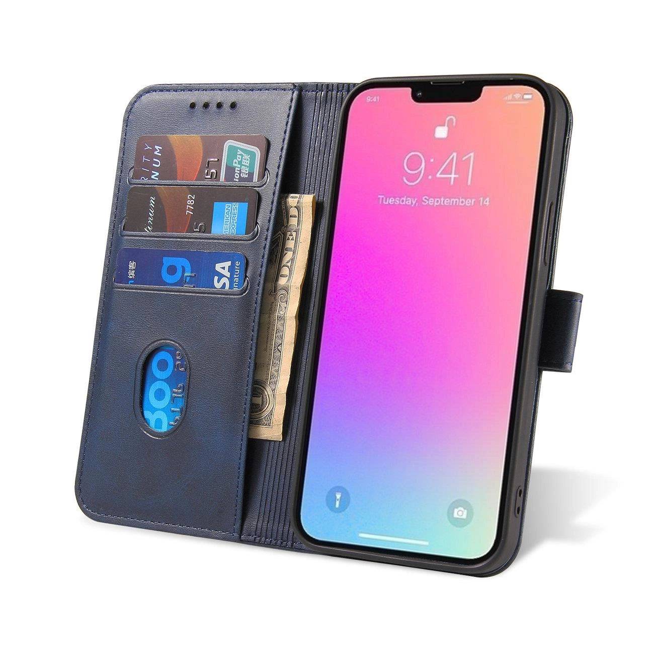 Galaxy S23 Magnet Wallet Case – Flipcover Blau, Kartenfach & Stand - MIZO.at