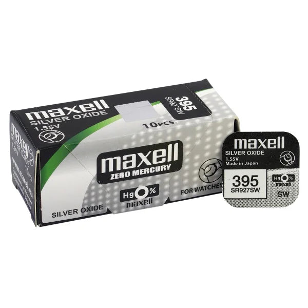 Maxell 395 SR927SW Silberoxid Knopfzelle Batterie 1,55V – 3 Stk. - MIZO.at