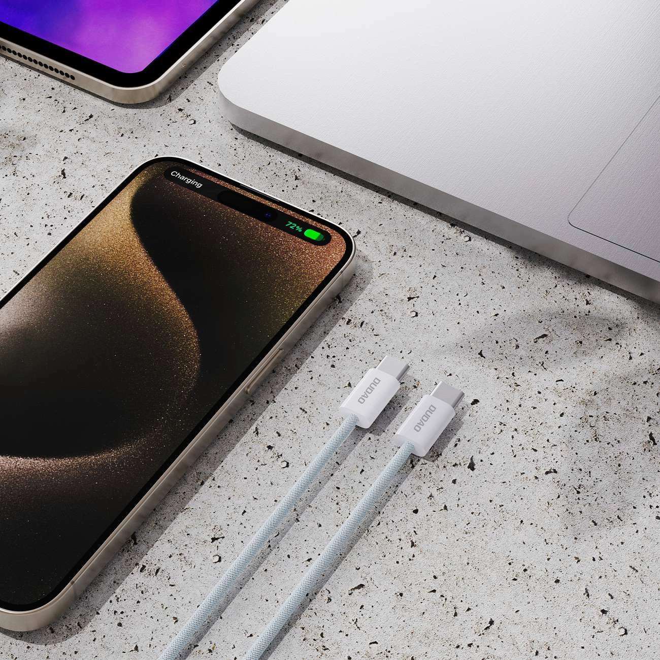 Dudao L6C PD USB-C Kabel – 60W Schnellladung 2m Weiß Premium - MIZO.at
