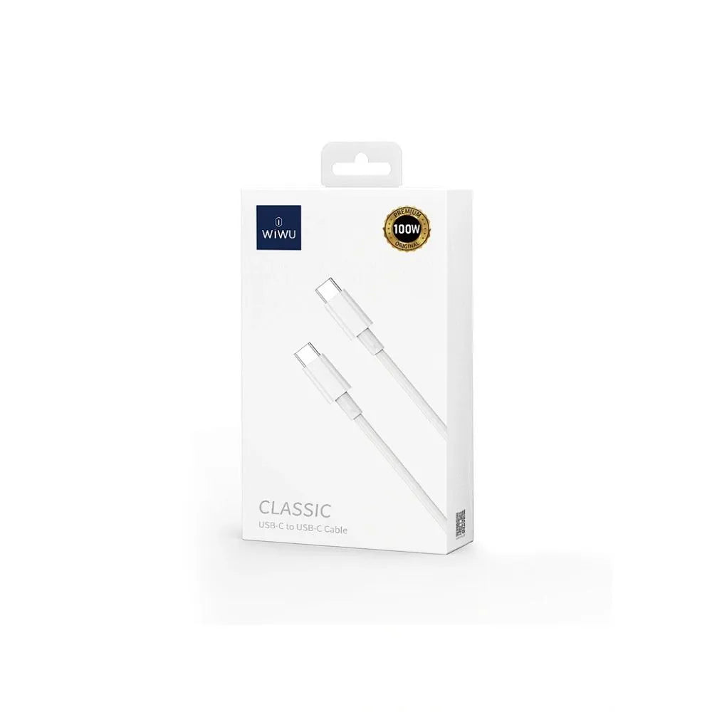 100W USB-C auf USB-C Kabel 1,2 m – Schnellladen Weiß - MIZO.at