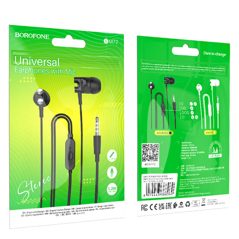 Borofone BM72 Majestic Black Kopfhörer – Kabelgebunden, 3,5 mm Klinke - MIZO.at