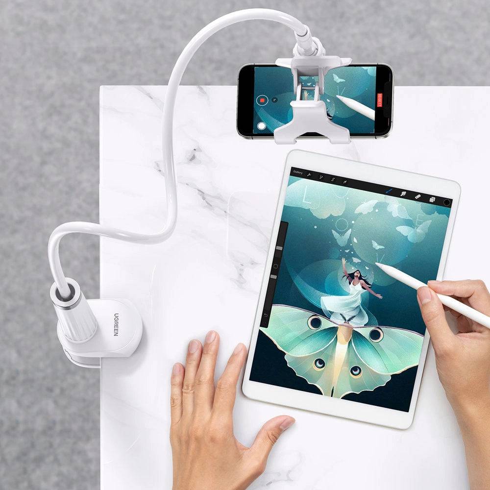 Ugreen Flexibler Handy & Tablet Halter 3.7–10.6" Weiß Drehbar - MIZO.at