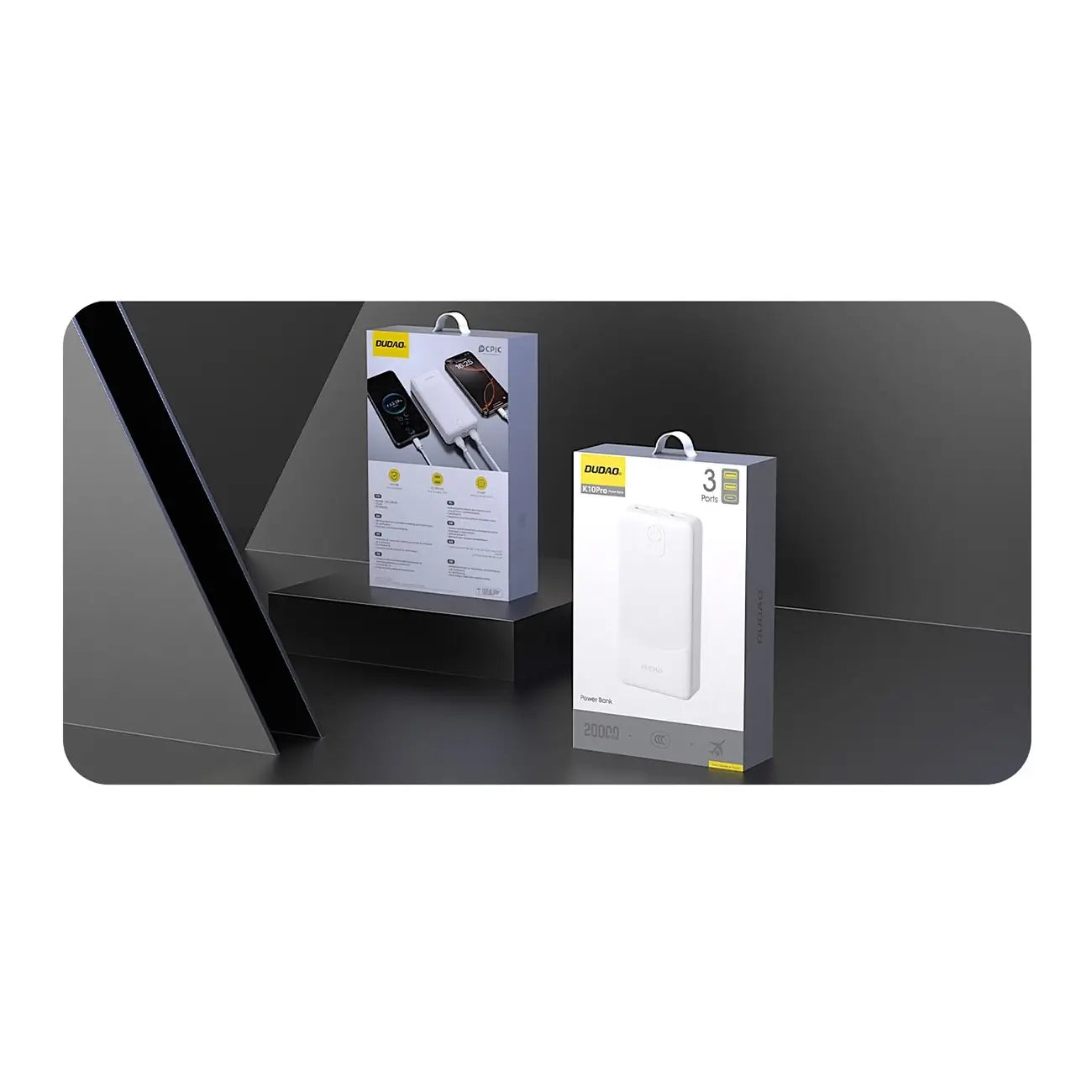 Dudao K10Pro Powerbank 20.000mAh mit Dual USB-A, Weiß - MIZO.at
