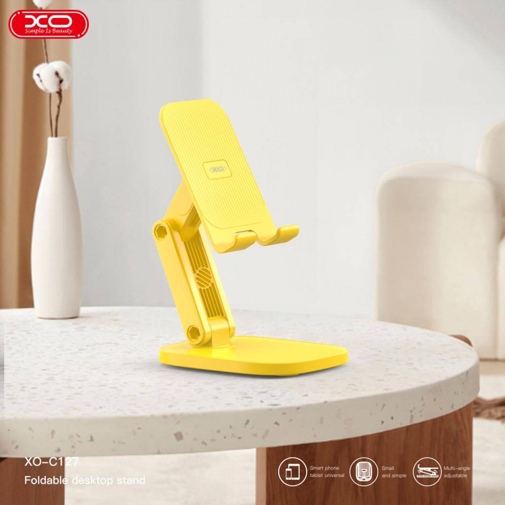 XO C127 Handy-Ständer Faltbar und Verstellbar Gelb - MIZO.at
