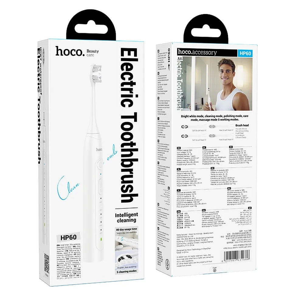 HOCO HP60 Elektrische Zahnbürste Schallzahnbürste Weiß - MIZO.at