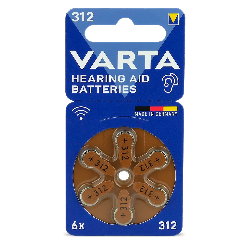 6er Pack Varta Hörgerätebatterien 312 PR41 1,45 V - MIZO.at