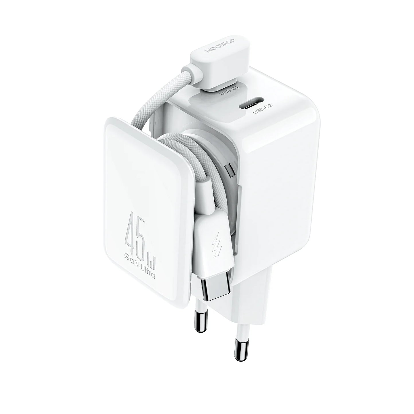 USB C Ladegerät 45W GaN Schnellladegerät Dual USB C mit Kabel Joyroom JR-TCL05 - MIZO.at