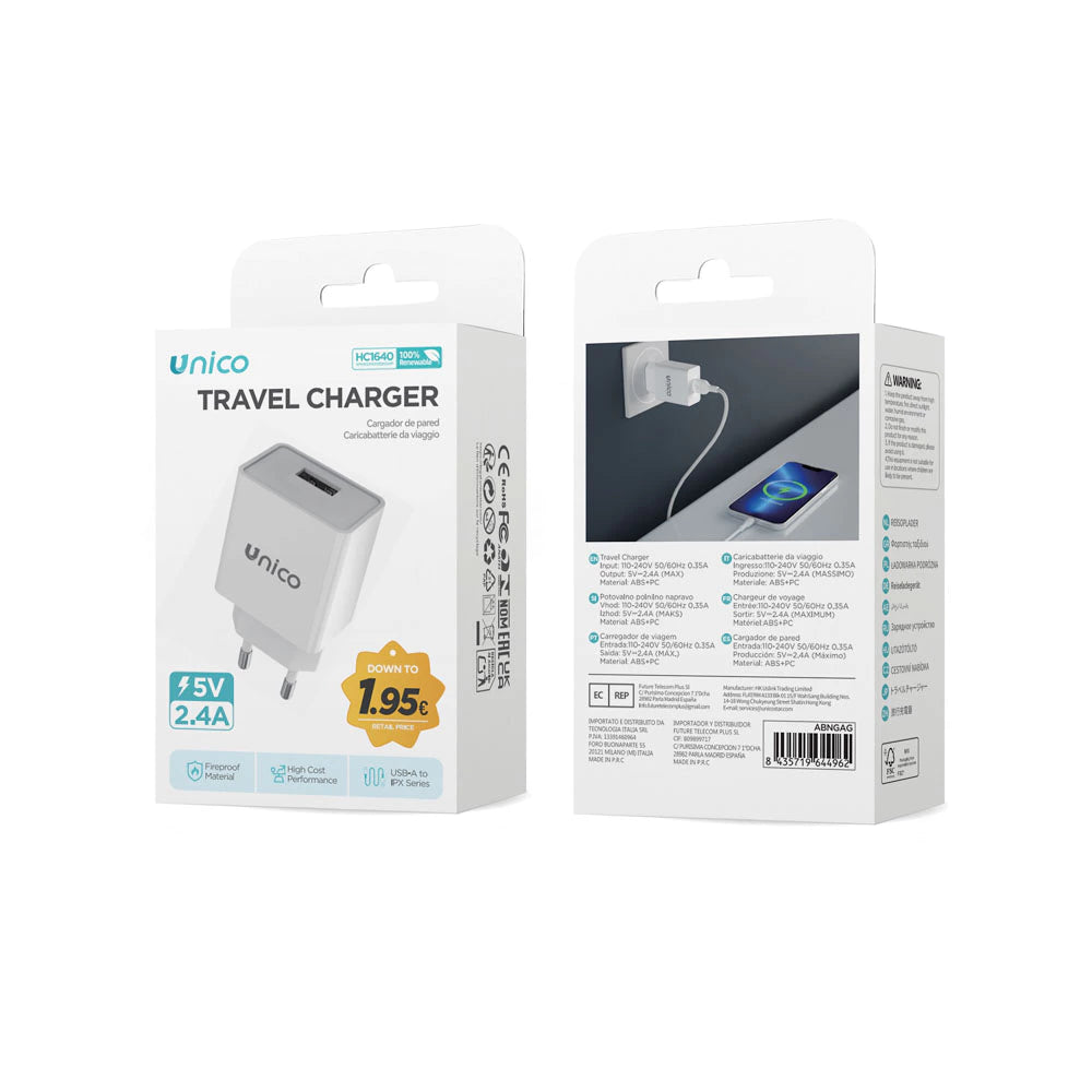 HC1640 USB Ladegerät 2.4A 12W Netzteil Weiß - MIZO.at
