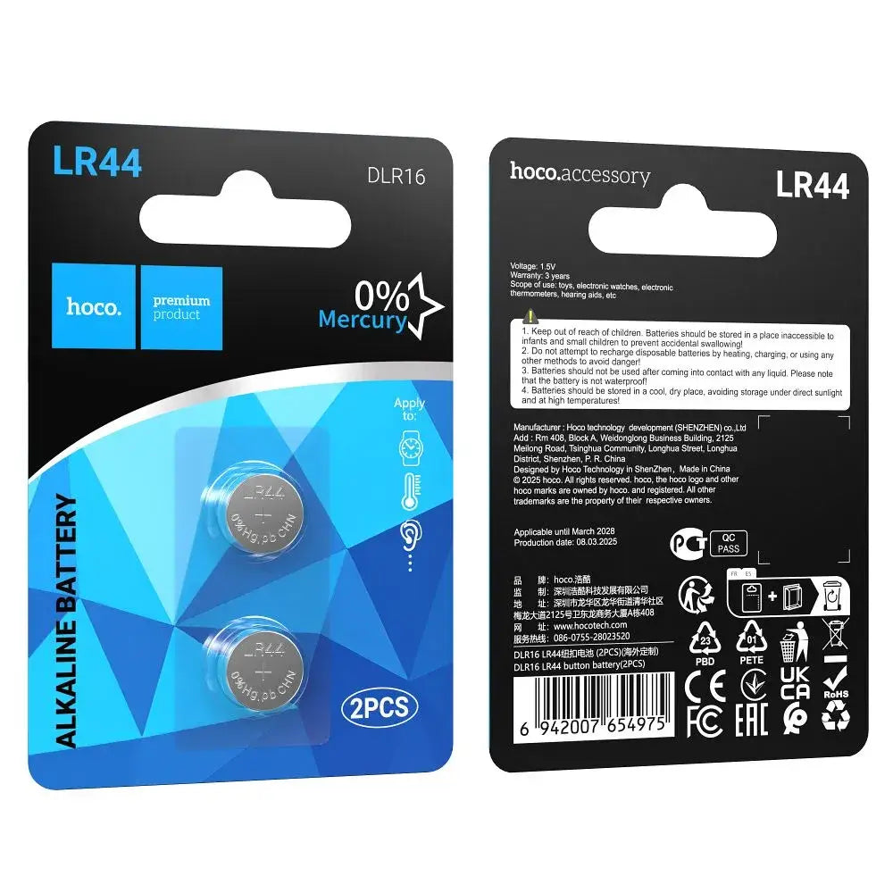 Hoco LR44 Alkaline Batterie DLR16 2er Pack - MIZO.at