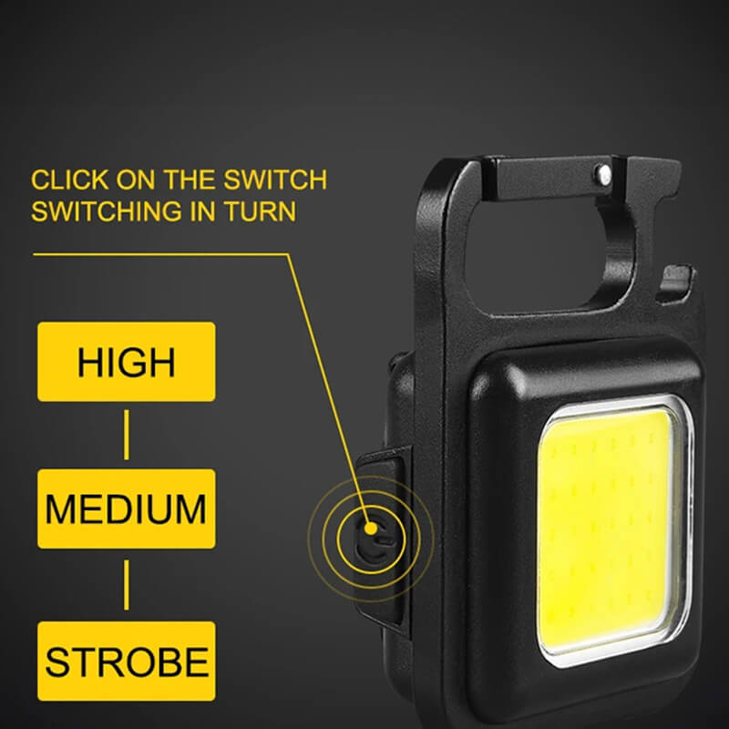 Mini LED Taschenlampe J031 Keychain | 4 Lichtmodi & Magnet - MIZO.at