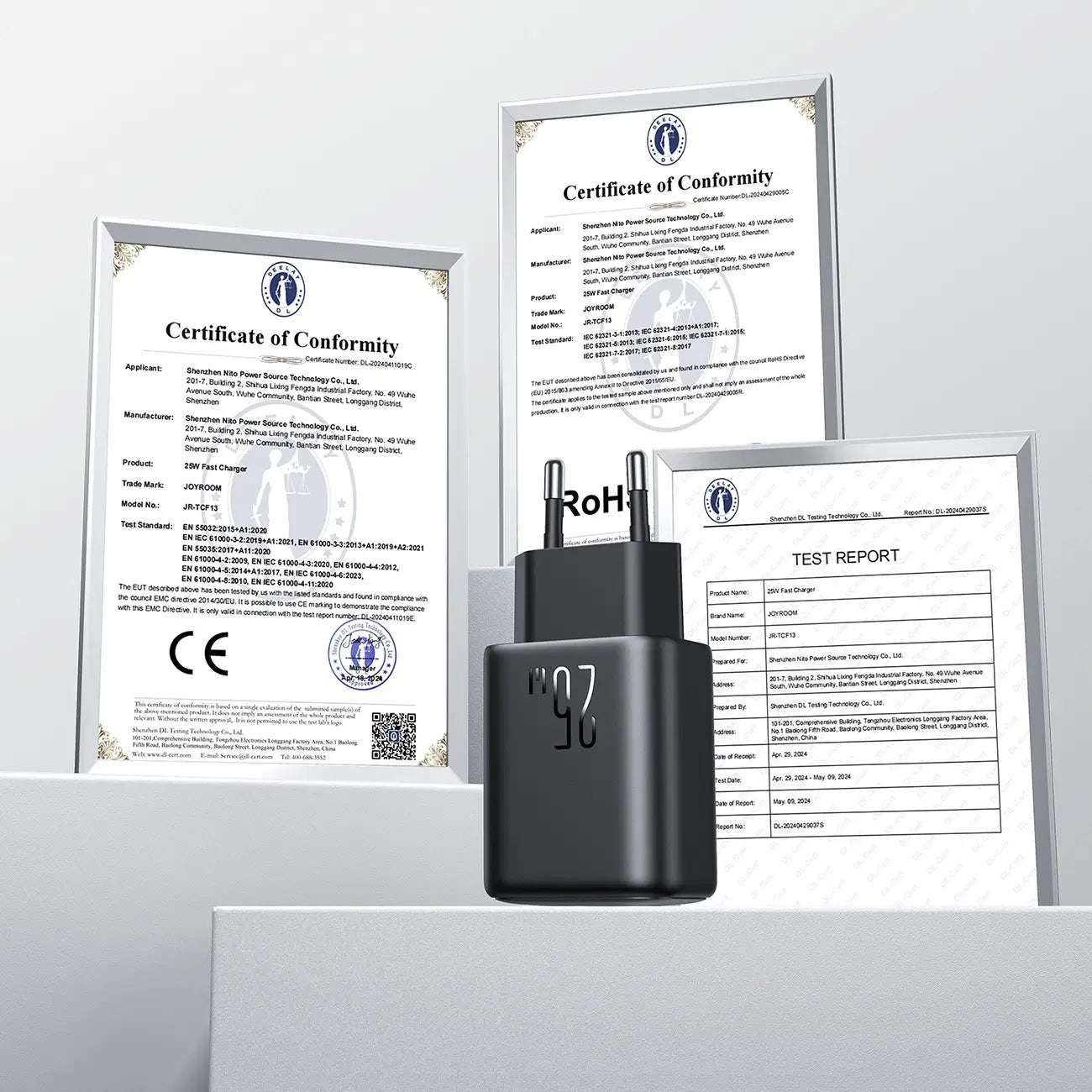Joyroom JR-TCF13 25W USB-C/USB-A Ladegerät Schwarz Dual-Port PD/QC - MIZO.at