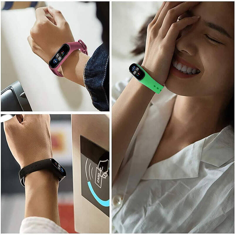 Ersatzarmband für Xiaomi Mi Band 5/6/7 | Hellblau, Silikon, Verstellbar - MIZO.at