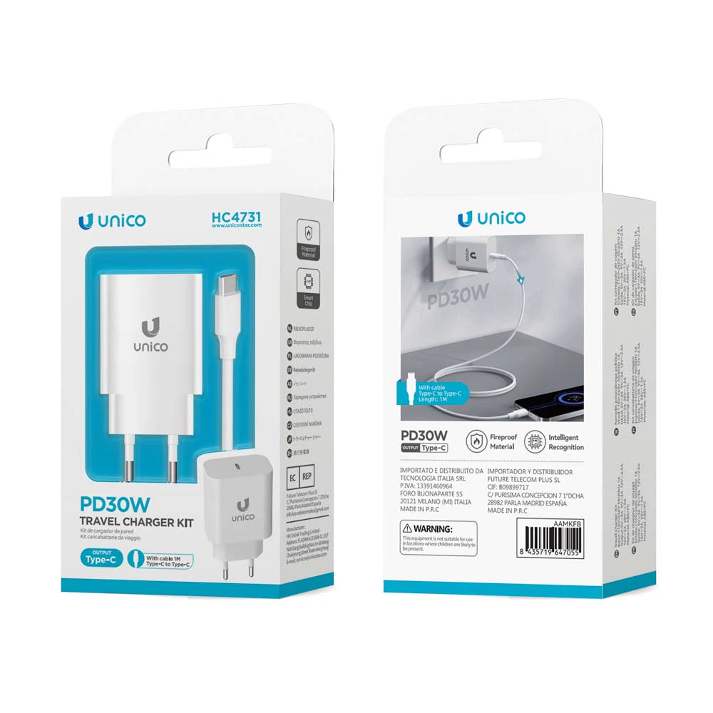 HC4731 USB-C PD 30W Ladegerät mit Kabel 1m Weiß - MIZO.at