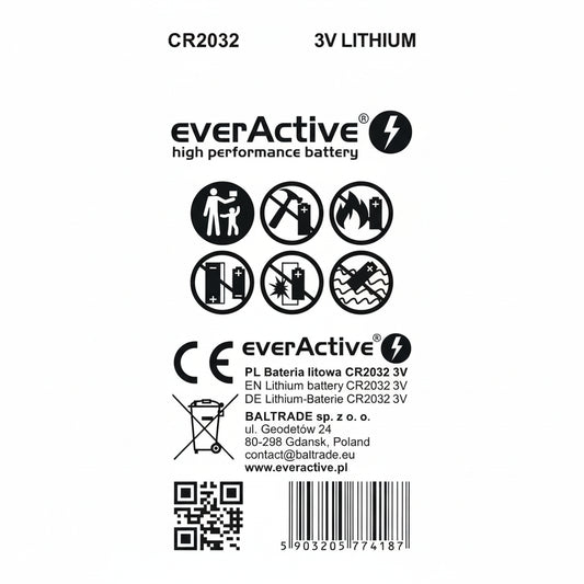 everActive CR2032 Lithium Knopfzellen 2er Pack - MIZO.at
