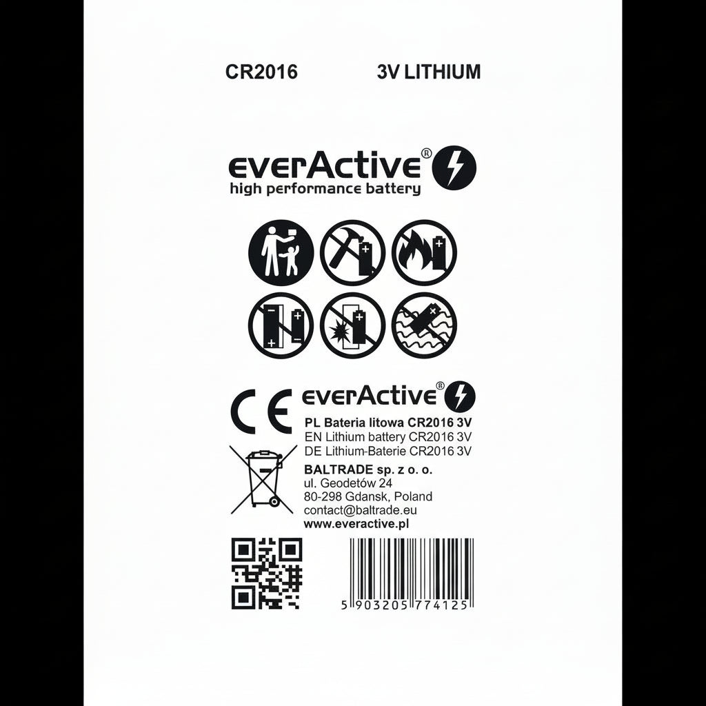 everActive CR2016 Lithium Knopfzellen 2er Pack - MIZO.at