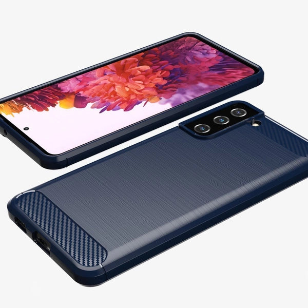Samsung S21 5G Carbon Case – TPU Schutzcover Blau - MIZO.at