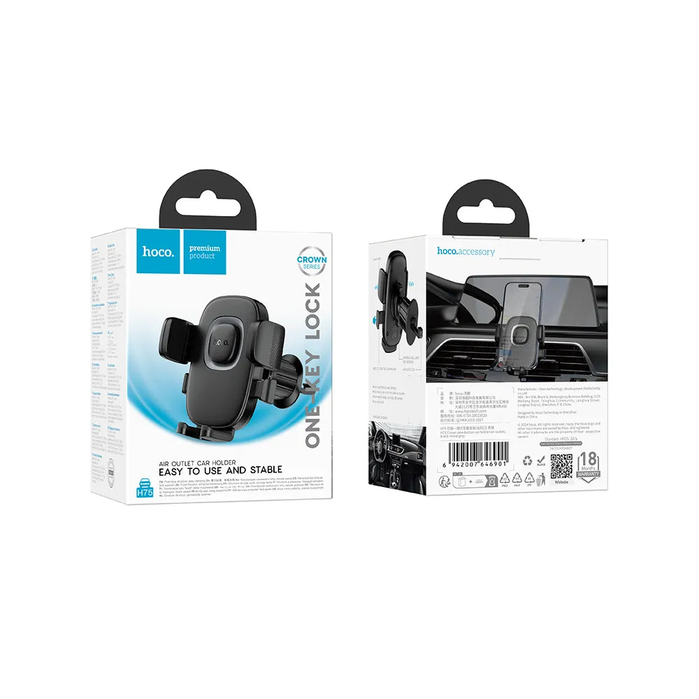 Hoco H75 Auto Handyhalter Air-Vent Schwarz - MIZO.at