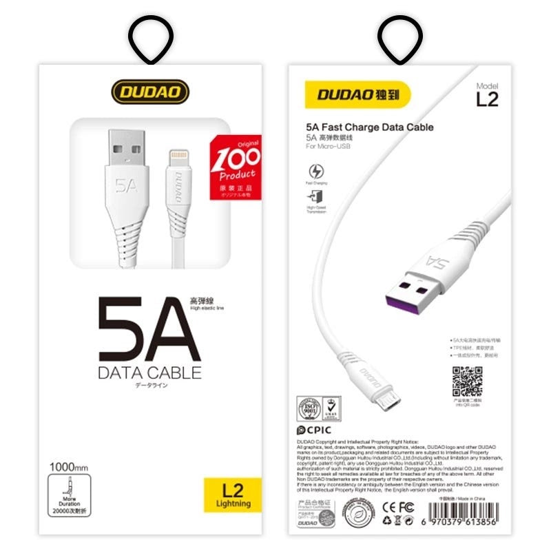 Dudao USB zu Lightning Ladekabel 5A 1m – Schnellladen & Datentransfer - MIZO.at