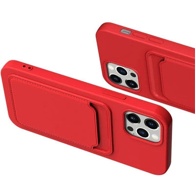 Samsung S21 Ultra Card Case | Red Silicone Wallet with Card Slot - MIZO.at