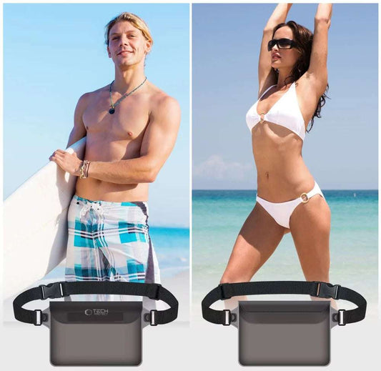 Tech-Protect UWP10 Waterproof Pouch | 10" Universal, Black/Clear - MIZO.at