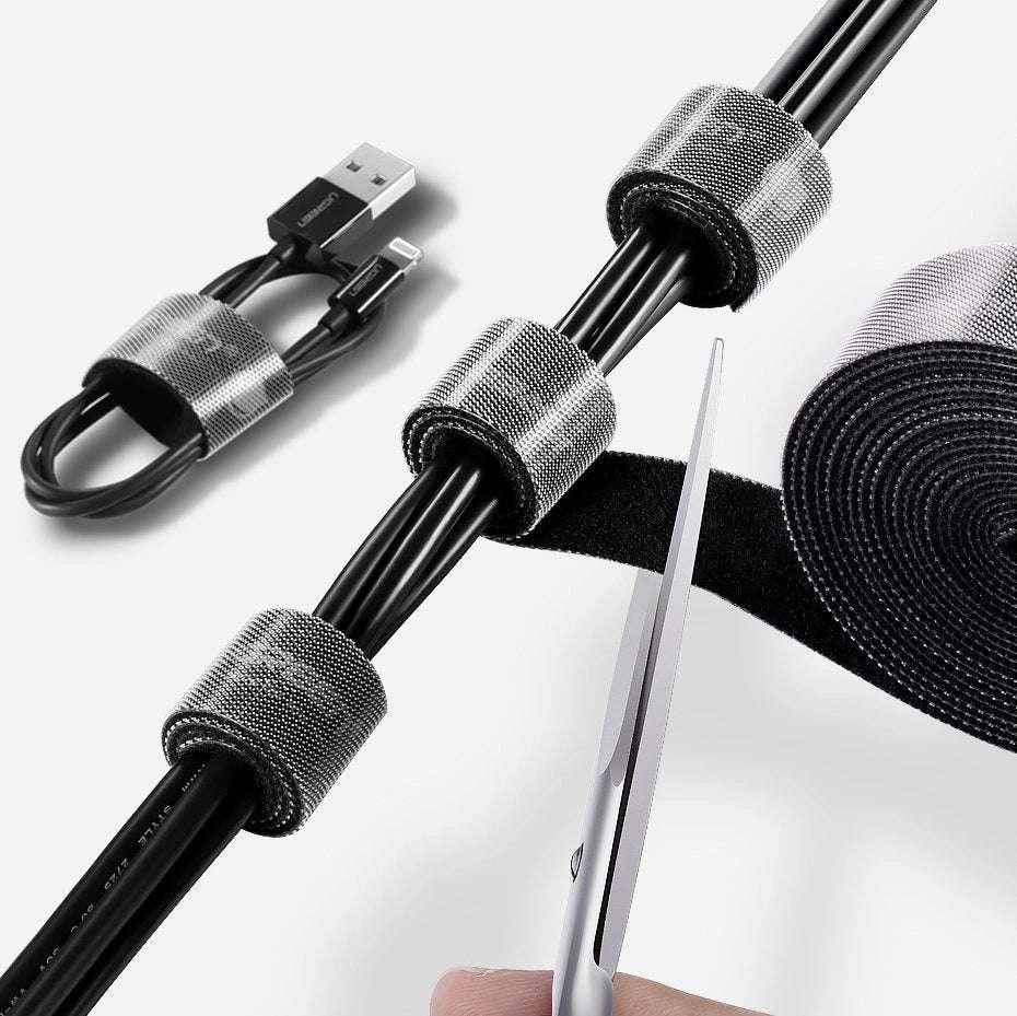 UGREEN Klettband Kabel-Organizer 5m | Wiederverwendbar, Schwarz - MIZO.at