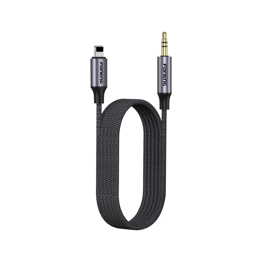 FONENG BM31 Lightning auf 3,5mm AUX Kabel 1M | Schwarz Adapter - MIZO.at