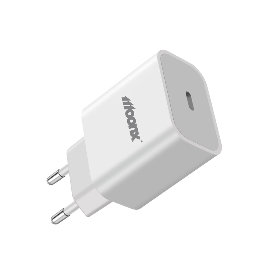 MOONX MC03 20W PD Ladegerät USB-C Netzteil inkl. USB-C Kabel Weiß - MIZO.at