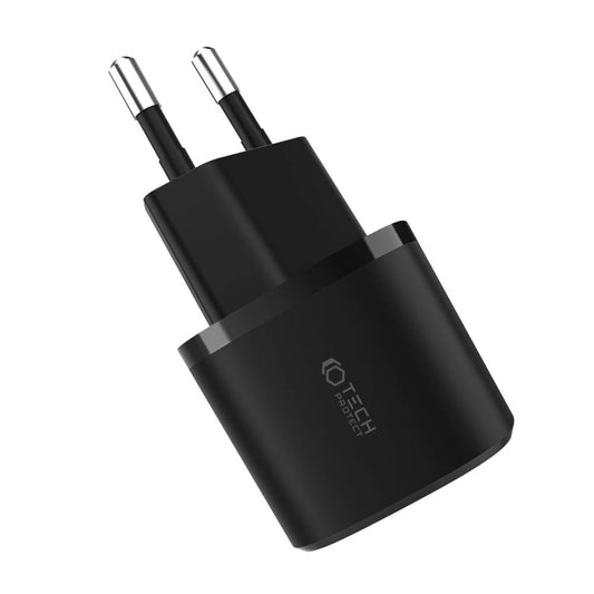 Tech-Protect C20W Mini Charger | USB-C PD 20W & USB-A QC 3.0 | Black - MIZO.at