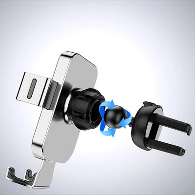 Gravity Auto Smartphone-Halter Silber – Lüftungsgitter Befestigung YC12 - MIZO.at